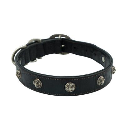 Chrome Hearts Gunslinger Studded Leather Dog Collar Black
