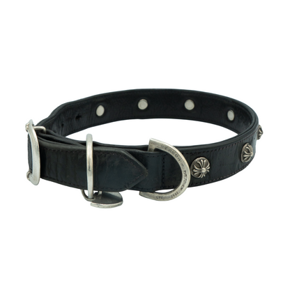 Chrome Hearts Gunslinger Studded Leather Dog Collar Black