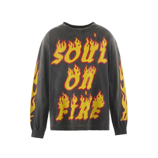 Saint Michael Soul On Fire L/S T-Shirt Black