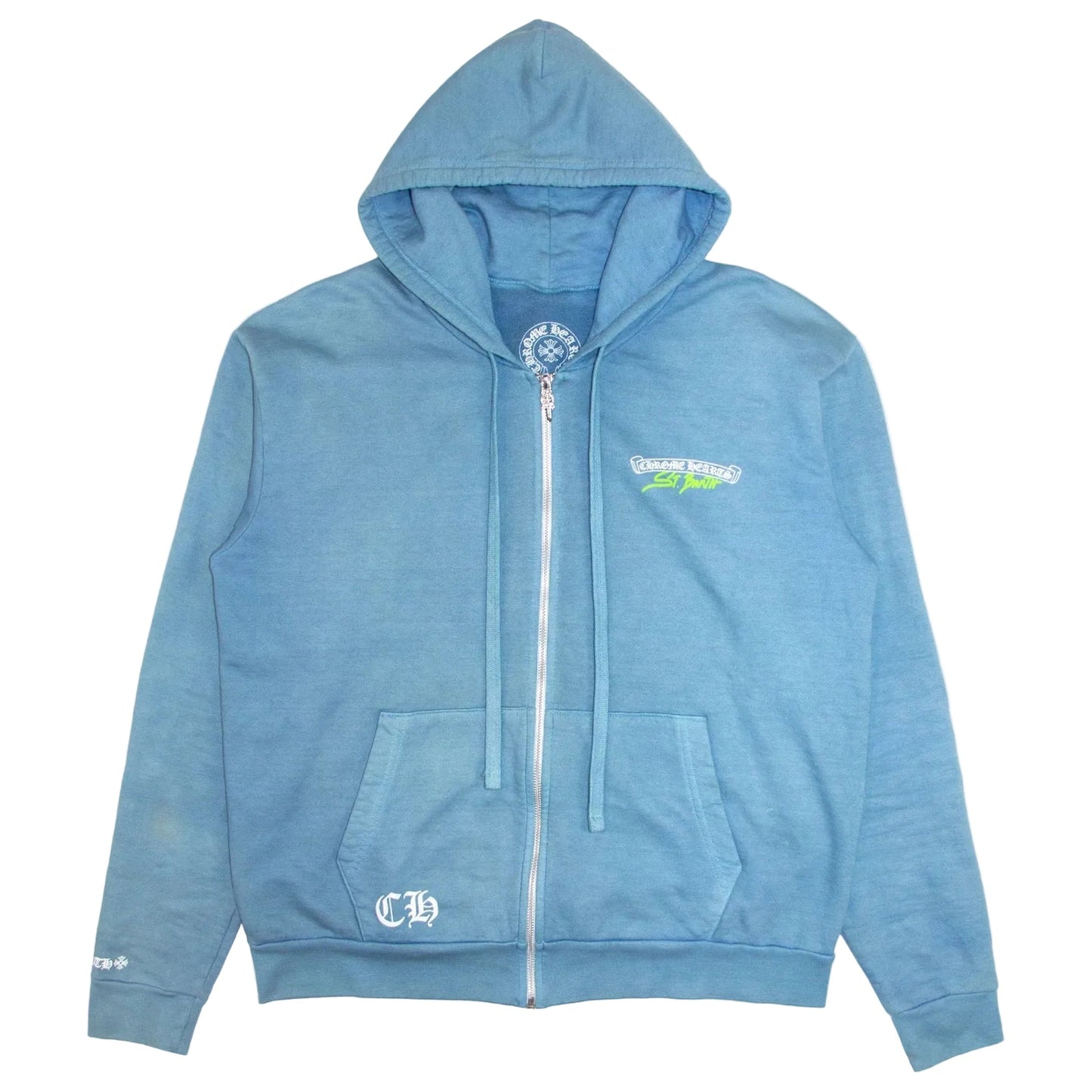 Chrome Hearts St.Barth Exclusive Horseshoe Zip-Up Hoodie Baby Blue