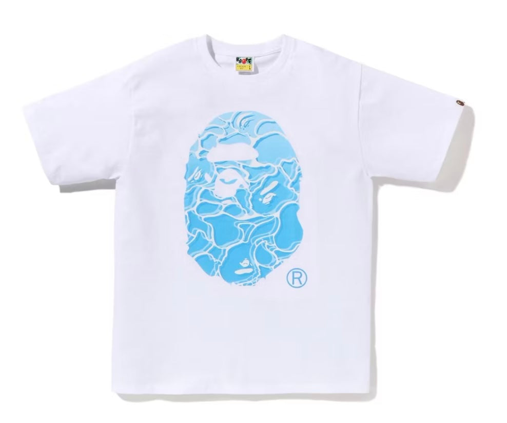 BAPE ABC Sea Surface Camo Ape Head Tee "White"