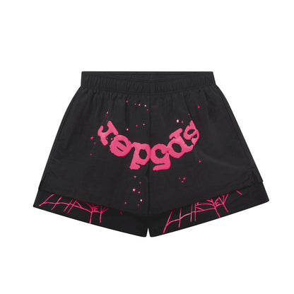 Sp5der OG Web Double Layer Short Black/Pink