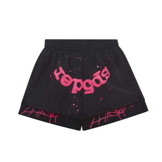 Sp5der OG Web Double Layer Short Black/Pink