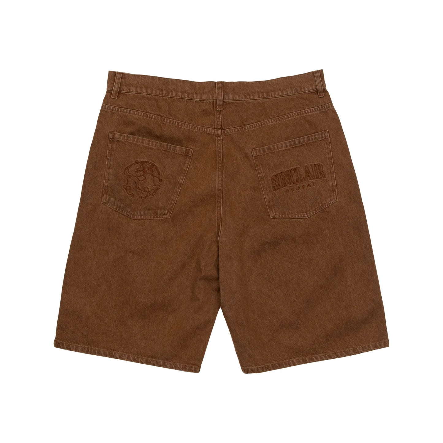 Sinclair Embroidered Jean Shorts Brown