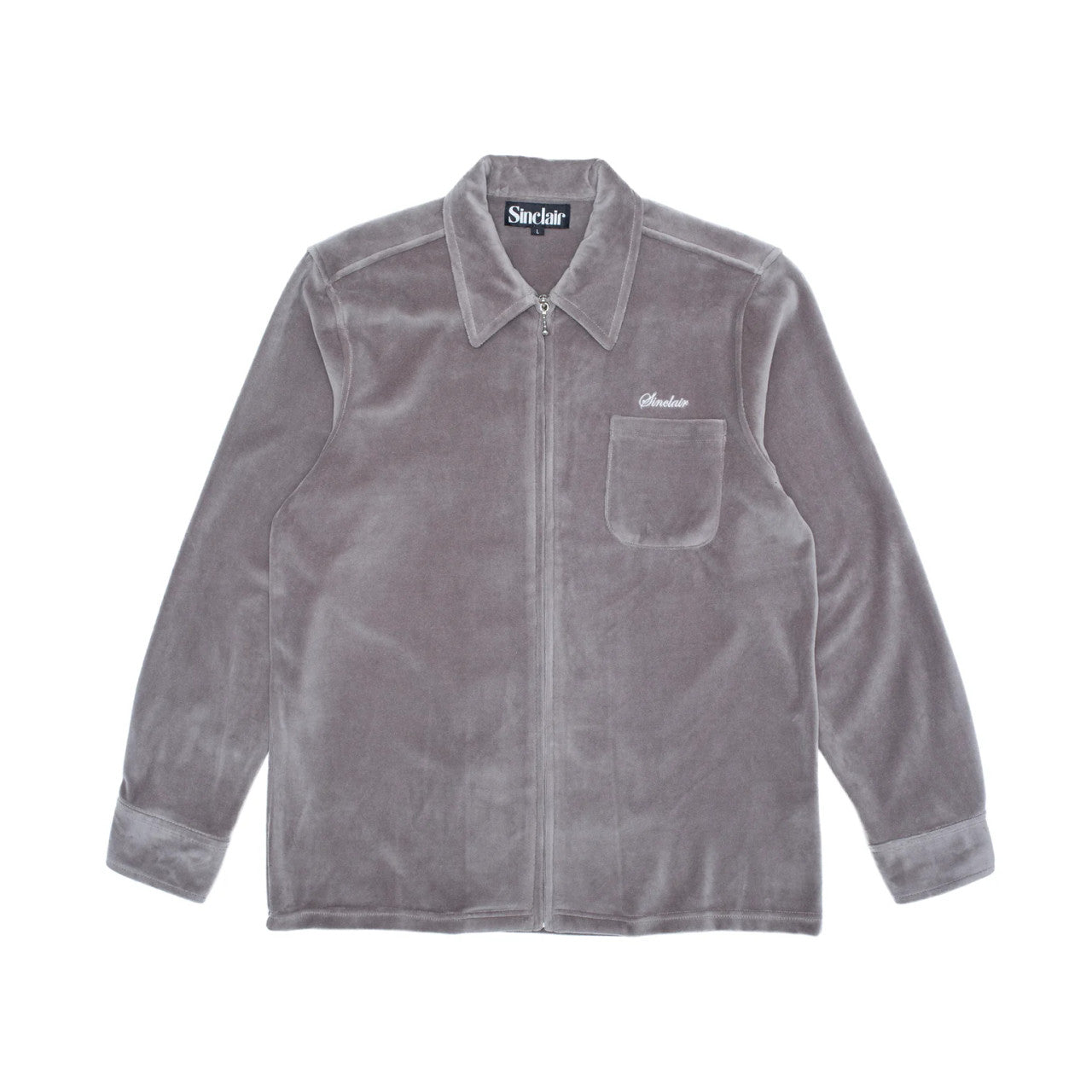 Sinclair Velour Zip-Up Shirt Slate