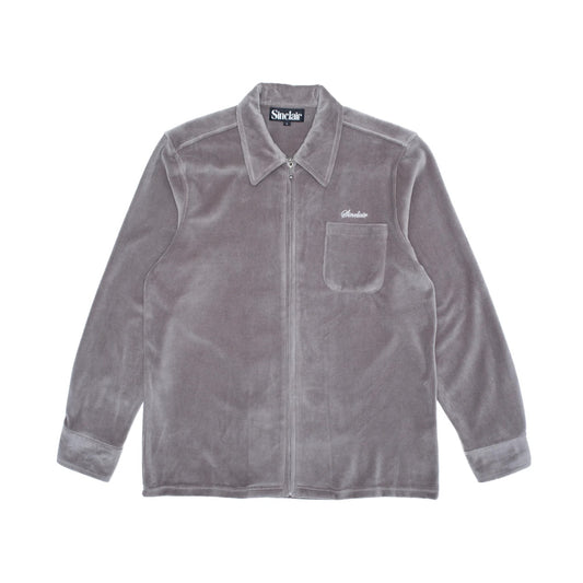 Sinclair Velour Zip-Up Shirt Slate