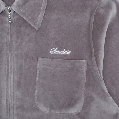 Sinclair Velour Zip-Up Shirt Slate