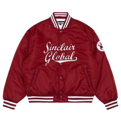 Sinclair Script Satin Jacket Maroon