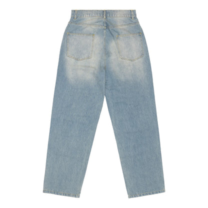 Sinclair Country Patched Denim Jean Washed Blue