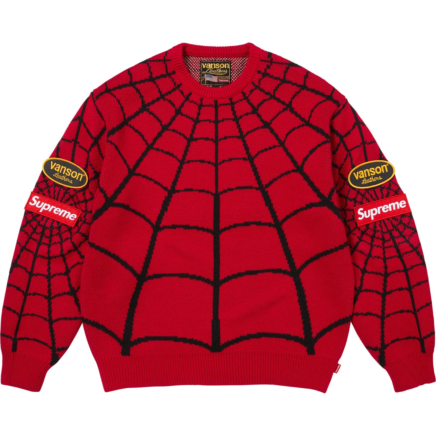 Supreme®/Vanson Leathers® Spider-Man Sweater Red