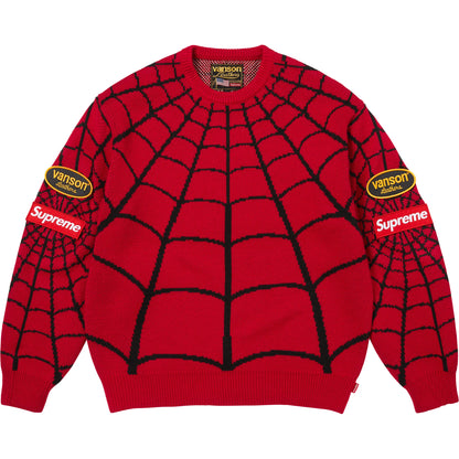 Supreme®/Vanson Leathers® Spider-Man Sweater Red