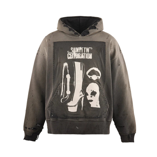 Saint Michael Celebration Hoodie Washed Black