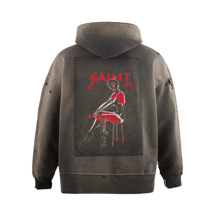 Saint Michael Celebration Hoodie Washed Black