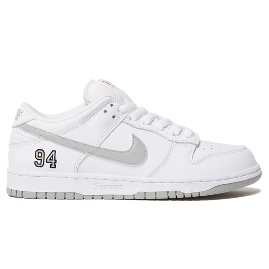 Nike SB Dunk Low Supreme 94 White Metallic Silver