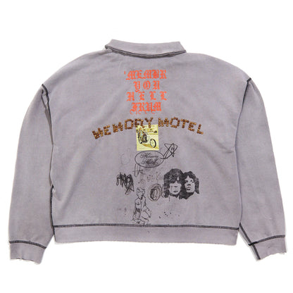 Paly Hollywood Sorry Bout That 1/4 Zip Crewneck Gray