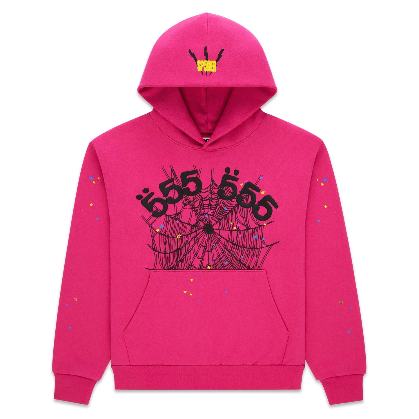 Sp5der Angel Number Hoodie Pink