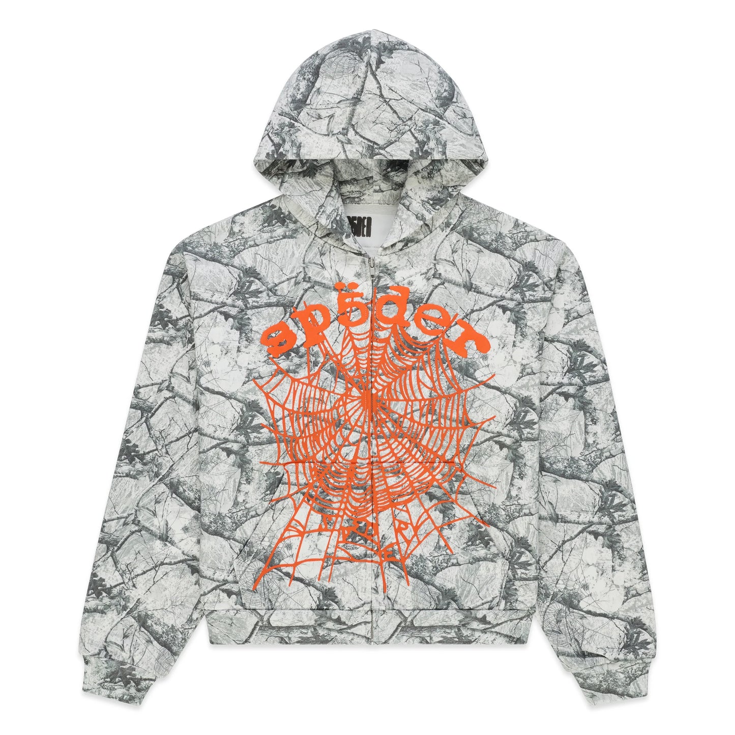 Sp5der Real Tree OG Web V2 Zip-Up Hoodie White Camo
