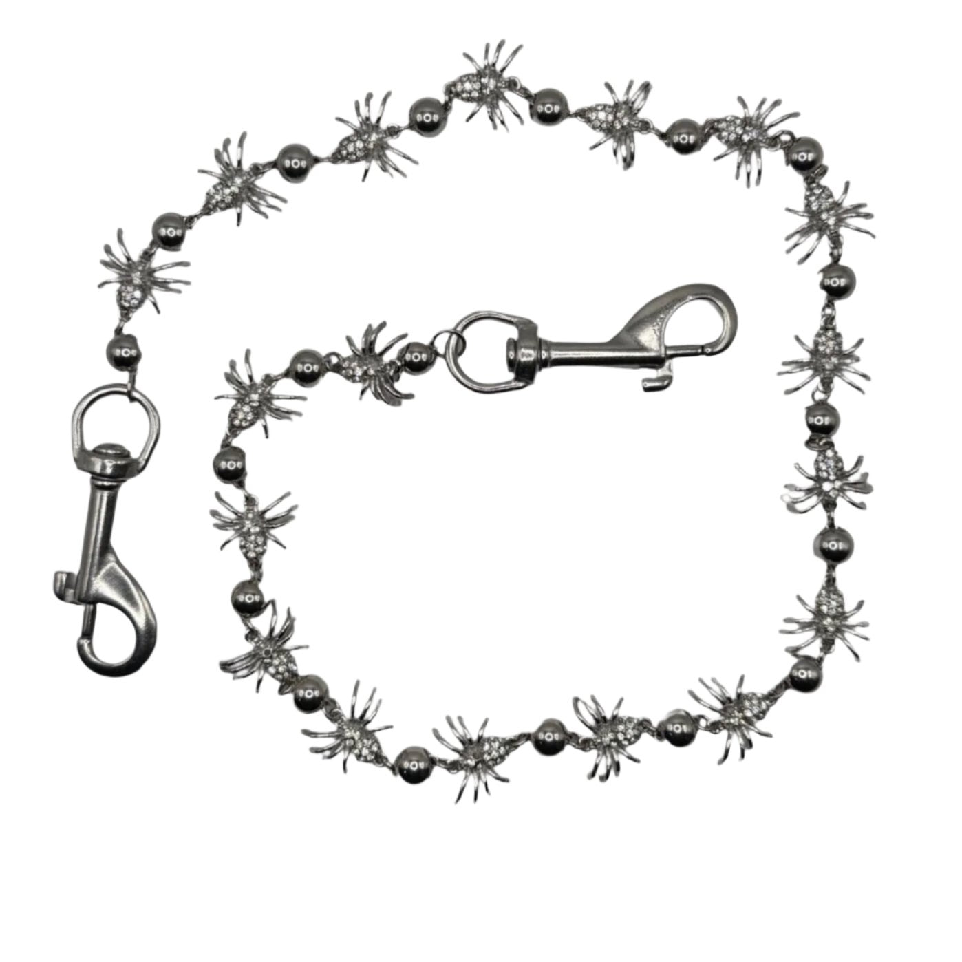 StarChain Silver Spider Wallet Chain (with CZ Stones)