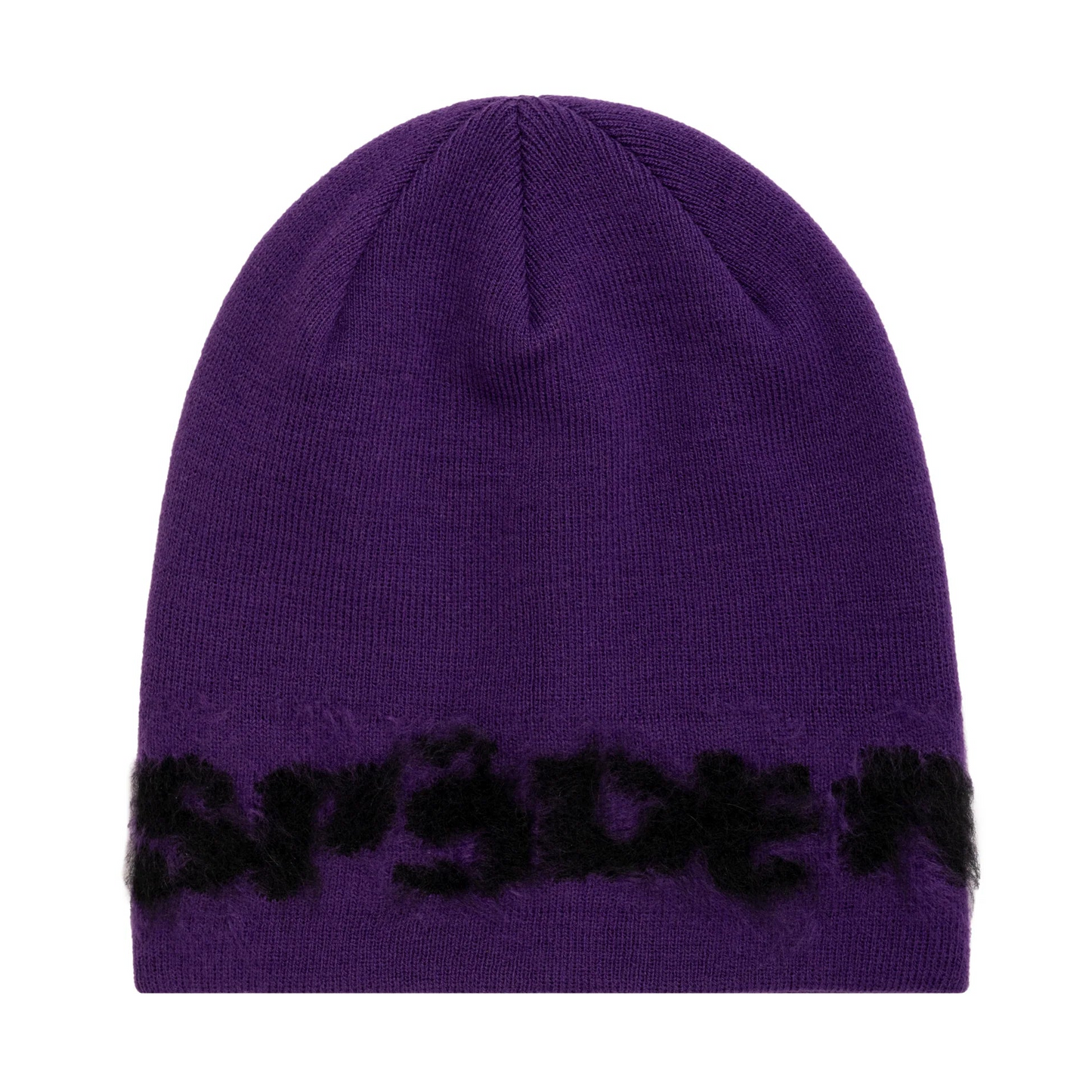 Sp5der Fuzzy Logo Mohair Beanie Purple