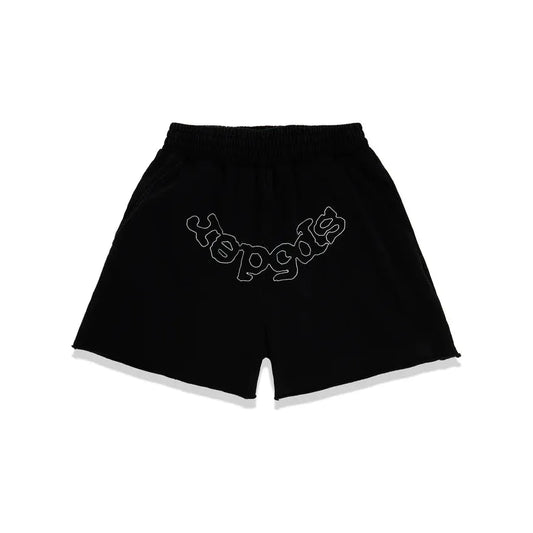 Sp5der OG Logo Embroidered Sweatshort Black