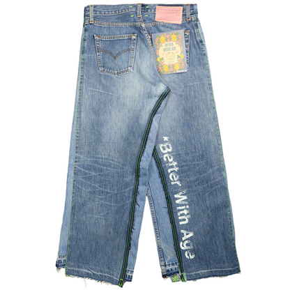*Better With Age In Case You Forgot Triple-Wide Denim Jeans Indigo