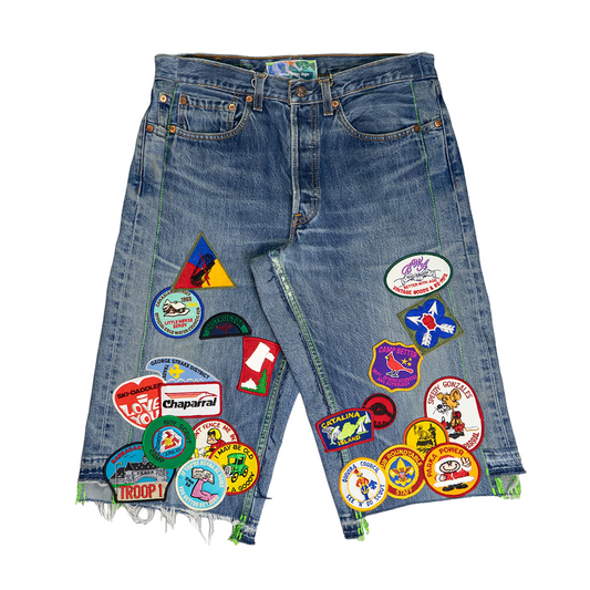 *Better With Age Gentlemen's Triple-Wide Long Denim Short Indigo
