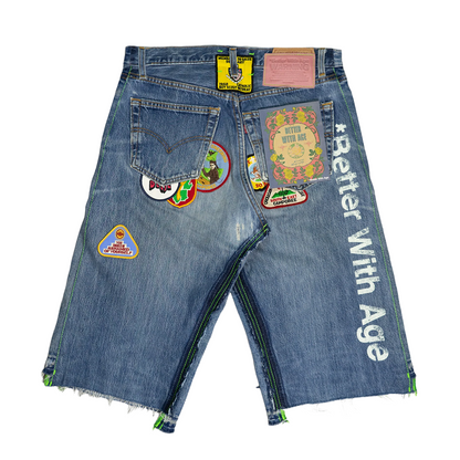 *Better With Age Gentlemen's Triple-Wide Long Denim Short Indigo