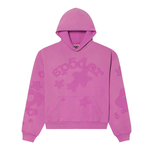 Sp5der Applique Beluga Hoodie Dusty Rose