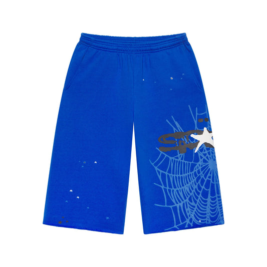 Sp5der Heavy Web Long Sweatshort Tory Blue