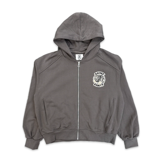 Saint Vanity Uniform Zip Up Hoodie Grey