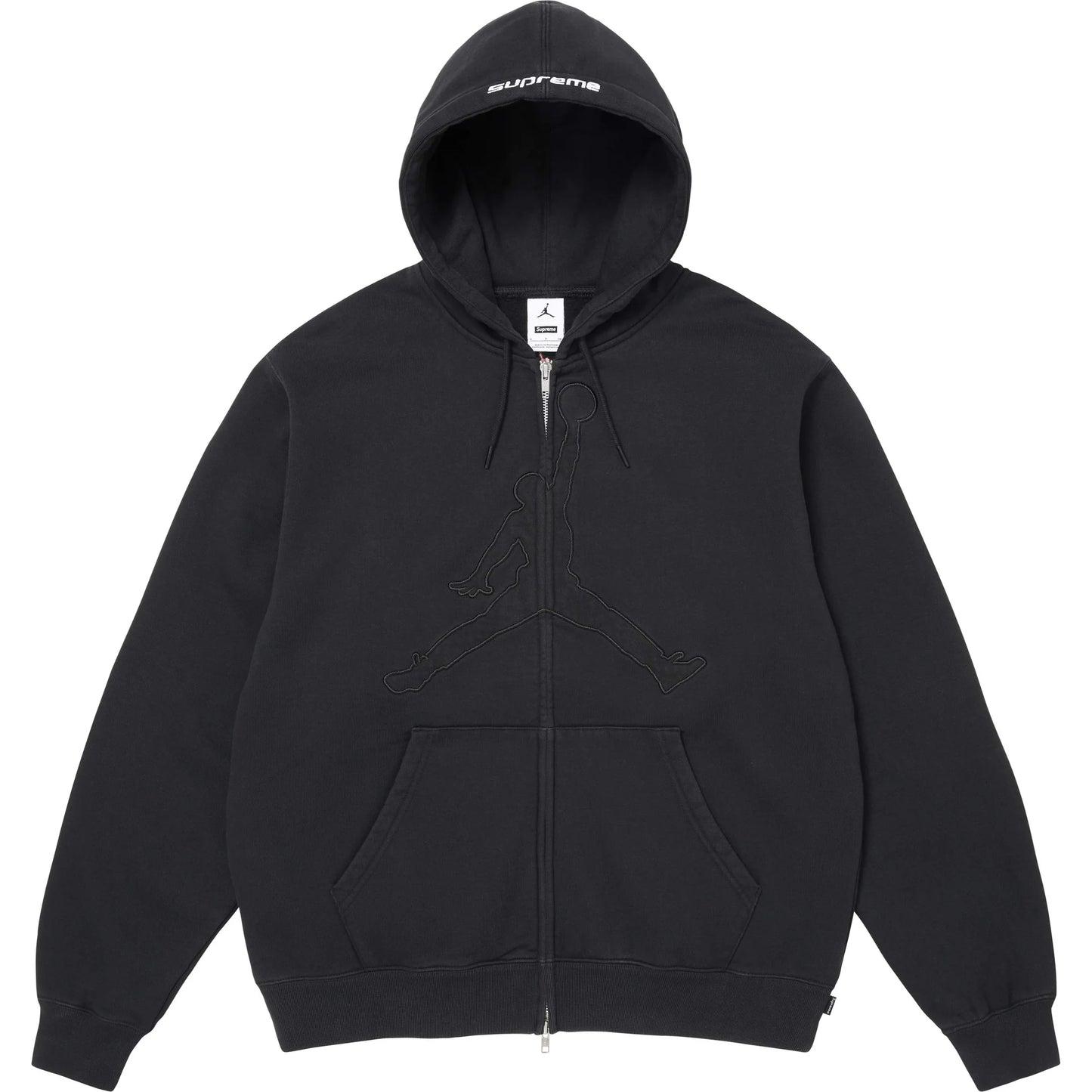 Supreme®/Jordan® Zip-Up Hooded Sweatshirt Black