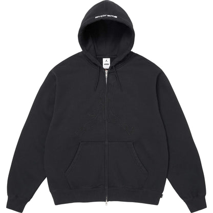 Supreme®/Jordan® Zip-Up Hooded Sweatshirt Black