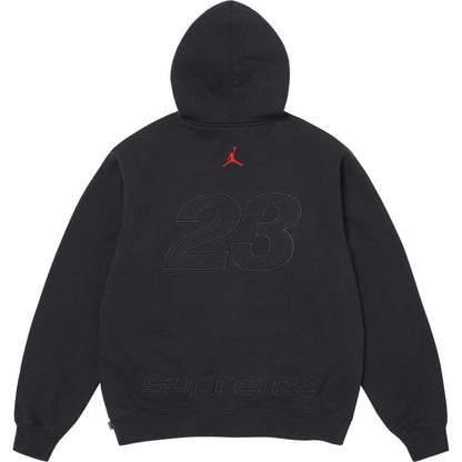 Supreme®/Jordan® Zip-Up Hooded Sweatshirt Black
