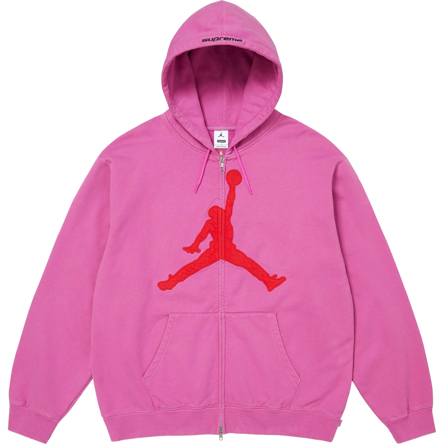 Supreme®/Jordan® Zip-Up Hooded Sweatshirt Pink