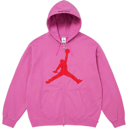 Supreme®/Jordan® Zip-Up Hooded Sweatshirt Pink