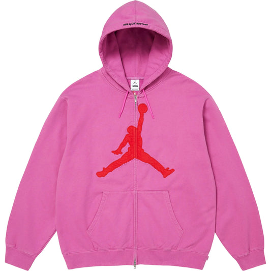 Supreme®/Jordan® Zip-Up Hooded Sweatshirt Pink