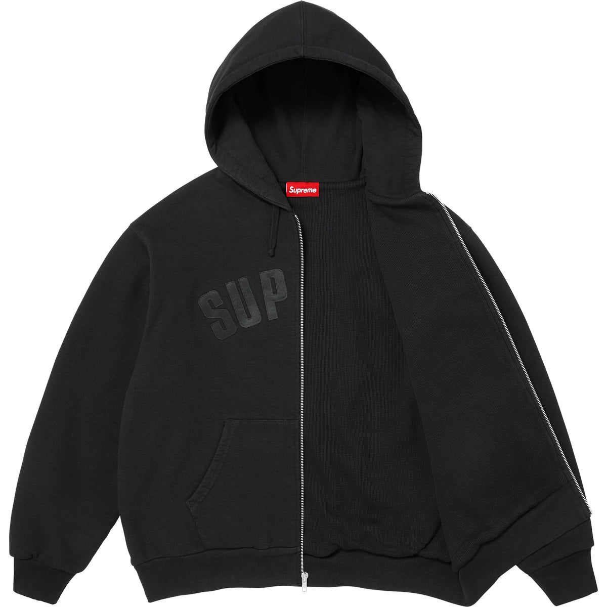 Supreme Arc Thermal Lined Zip-Up Hooded Sweatshirt Black