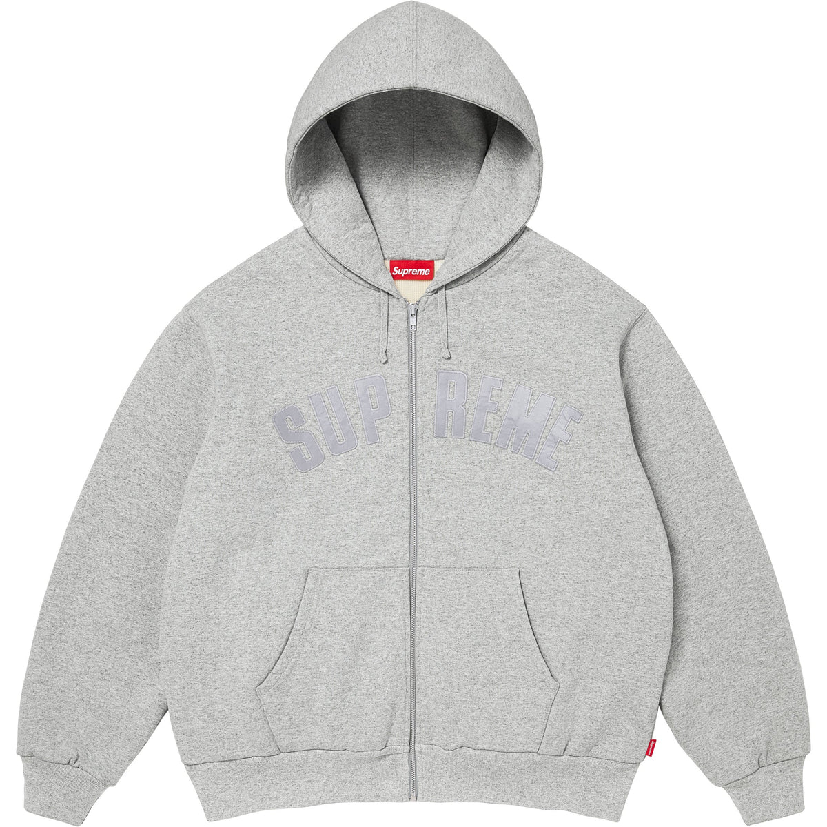 Supreme Arc Thermal Lined Zip-Up Hooded Sweatshirt Heather Grey