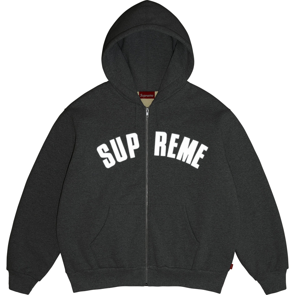 Supreme Arc Thermal Lined Zip-Up Hooded Sweatshirt Heather Grey