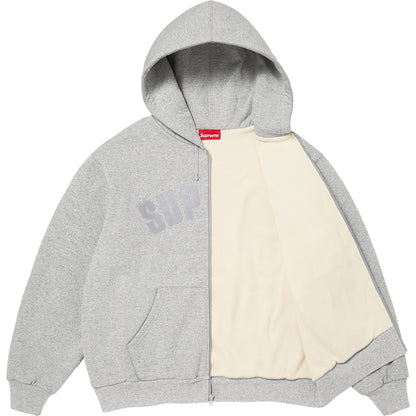 Supreme Arc Thermal Lined Zip-Up Hooded Sweatshirt Heather Grey