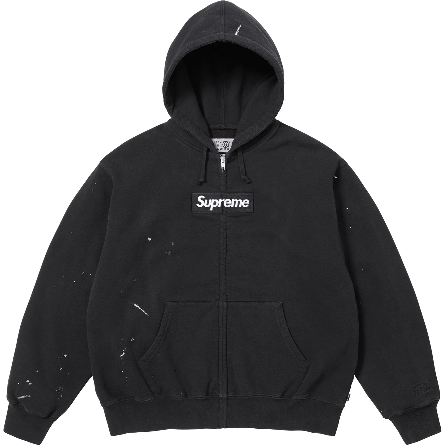 Supreme®/MM6 Maison Margiela Box Logo Zip-Up Hooded Sweatshirt Black