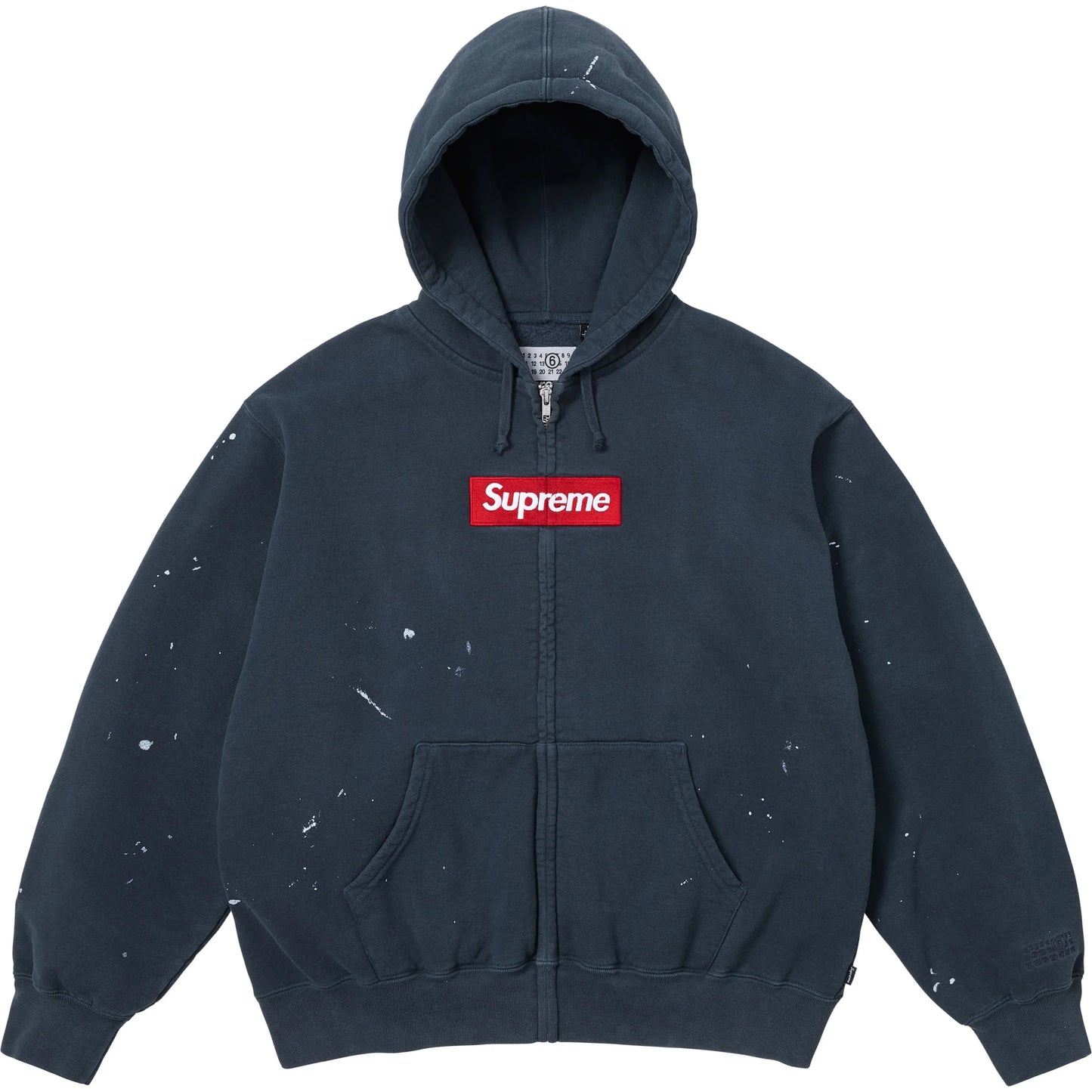 Supreme®/MM6 Maison Margiela Box Logo Zip-Up Hooded Sweatshirt Navy