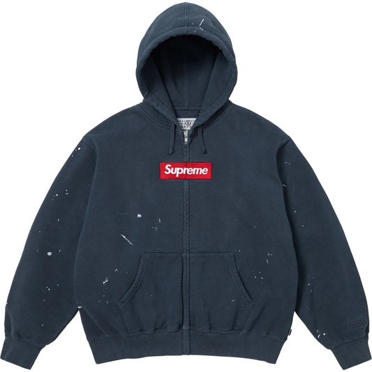 Supreme®/MM6 Maison Margiela Box Logo Zip-Up Hooded Sweatshirt Navy