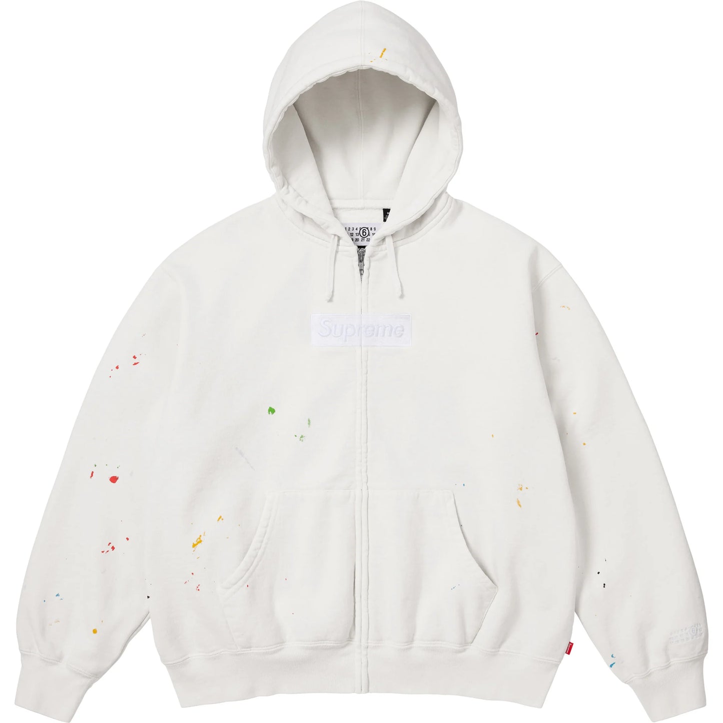 Supreme®/MM6 Maison Margiela Box Logo Zip-Up Hooded Sweatshirt White