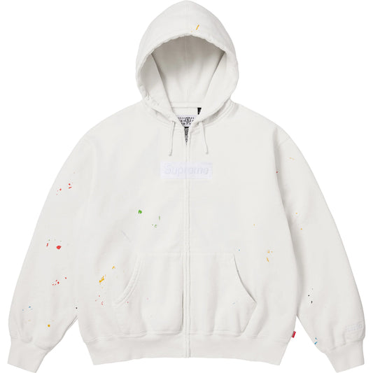 Supreme®/MM6 Maison Margiela Box Logo Zip-Up Hooded Sweatshirt White