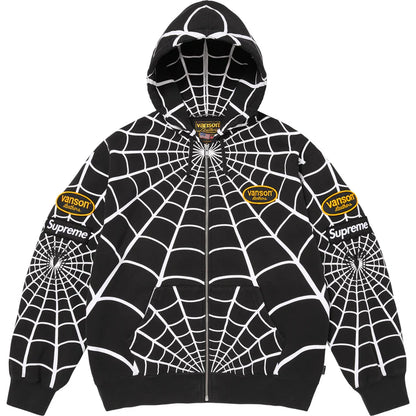 Supreme®/Vanson Leathers® Spider-Man Zip-Up Hooded Sweatshirt Black