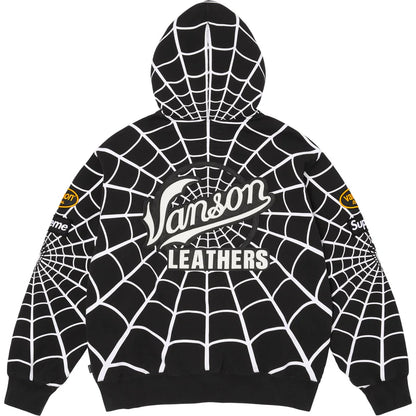 Supreme®/Vanson Leathers® Spider-Man Zip-Up Hooded Sweatshirt Black