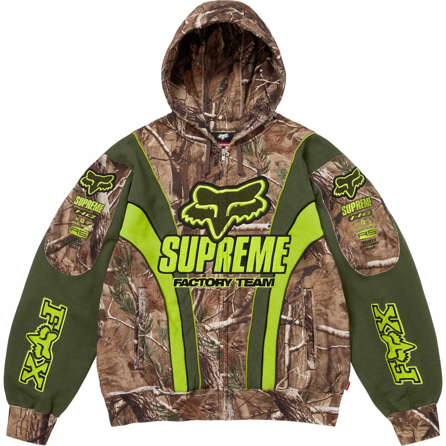 Supreme Fox Racing Zip Up Hooded Sweatshirt Realtree AP Camo