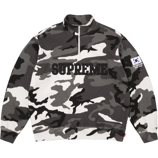 Shop Flag Half Zip Pullover Snow Camo Seoul