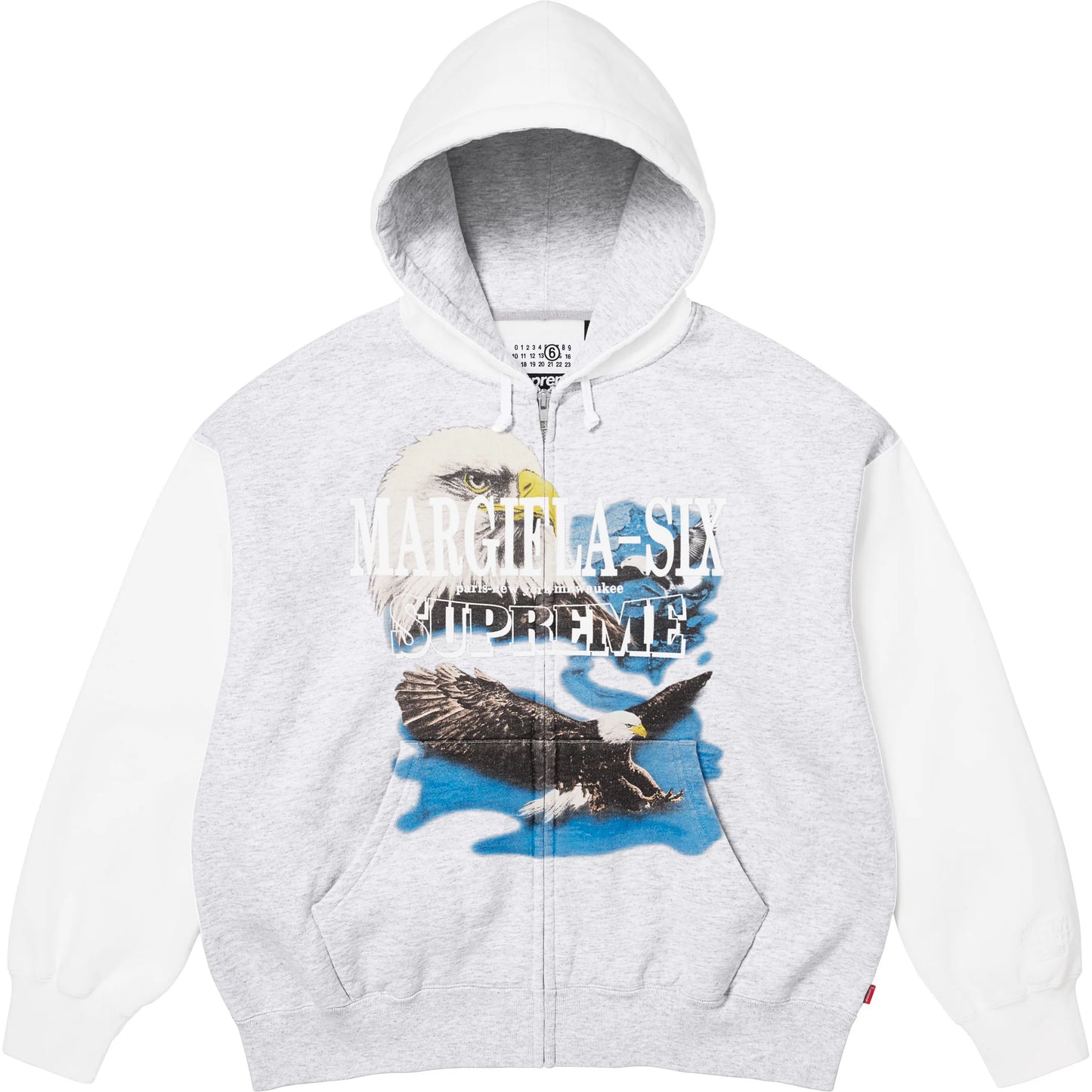 Supreme®/MM6 Maison Margiela Eagle Zip-Up Hooded Sweatshirt Ash Grey